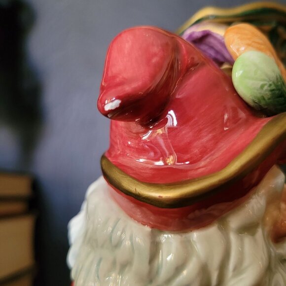 Vintage Fitz and Floyd Christmas Court Santa Elf Torch Candle Holder Pair - Picture 9 of 11